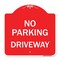 Signmission Designer Series Sign-No Parking Driveway, Red & White Aluminum Sign, 18" x 18", RW-1818-23749 A-DES-RW-1818-23749 - alternate 1